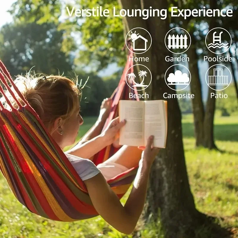 Camping Hammock - Hamaca de lona para exteriores, hamaca