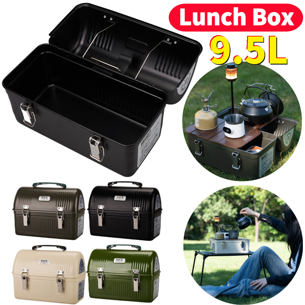 Outdoor Camping Stores - Fiambrera de Metal Vintage de 9,5