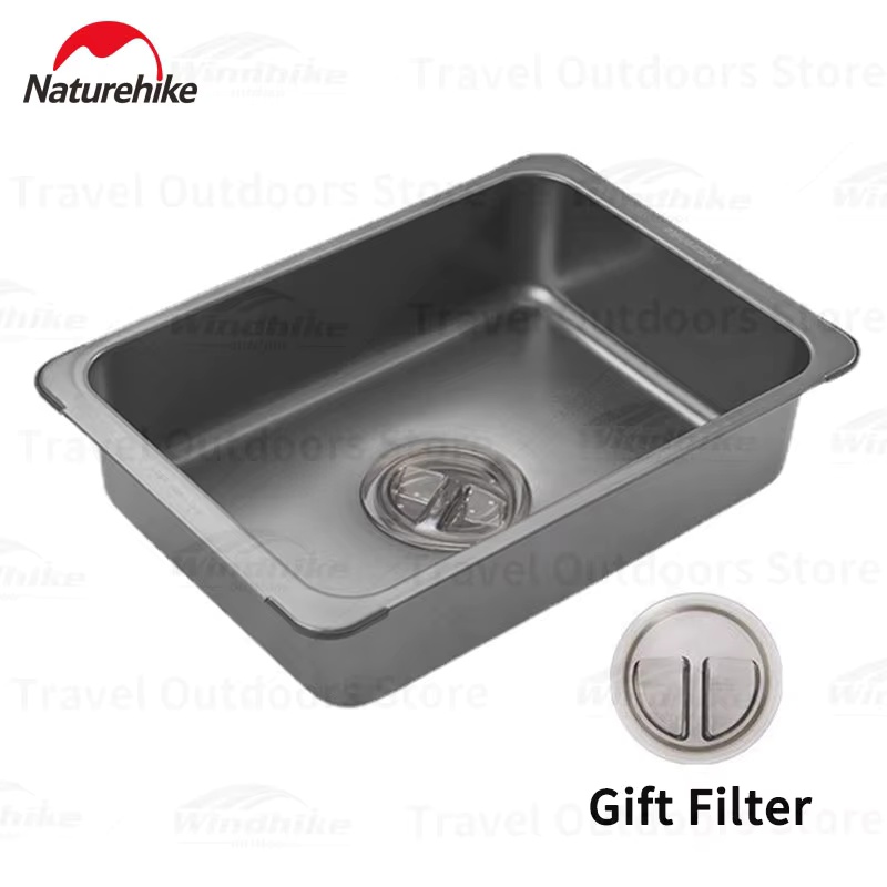 Outdoor Camping Sink - Fregadero Naturehike de Acero Inoxidable, Lavabo