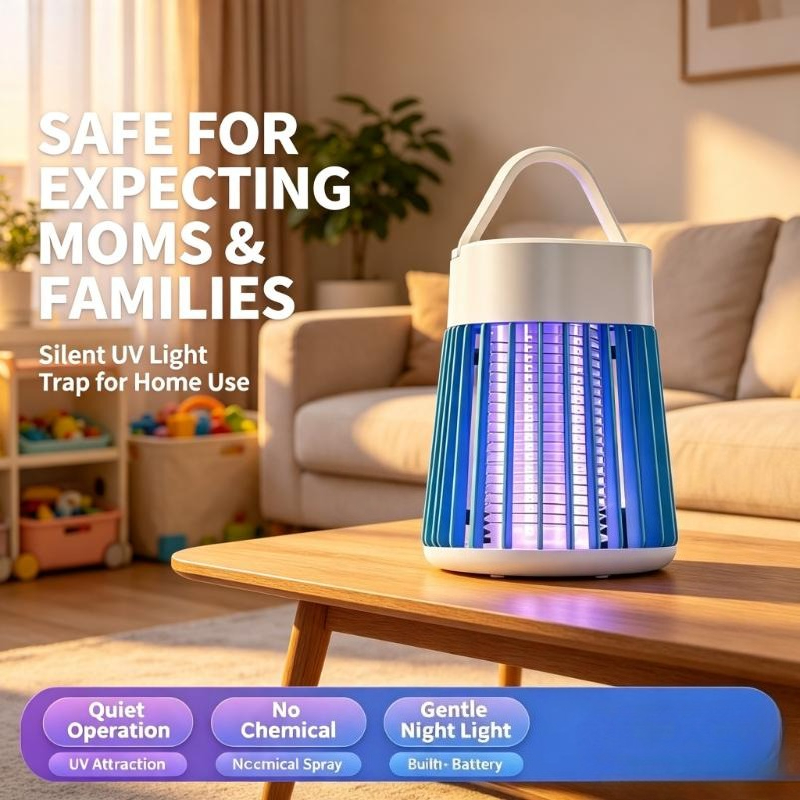 Outdoor Camping Bug Zapper - Lámpara Antimosquitos Portátil, Trampa de Luz