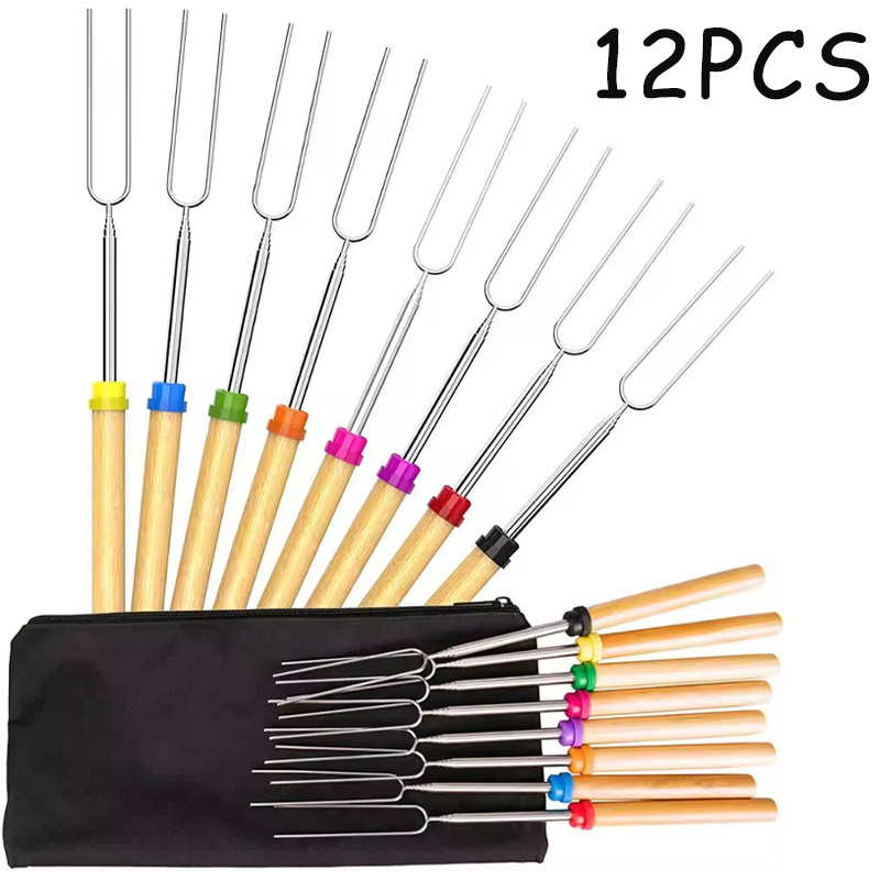 Kitchen Outdoor Camping - Pinchos Extensibles de Acero Inoxidable para