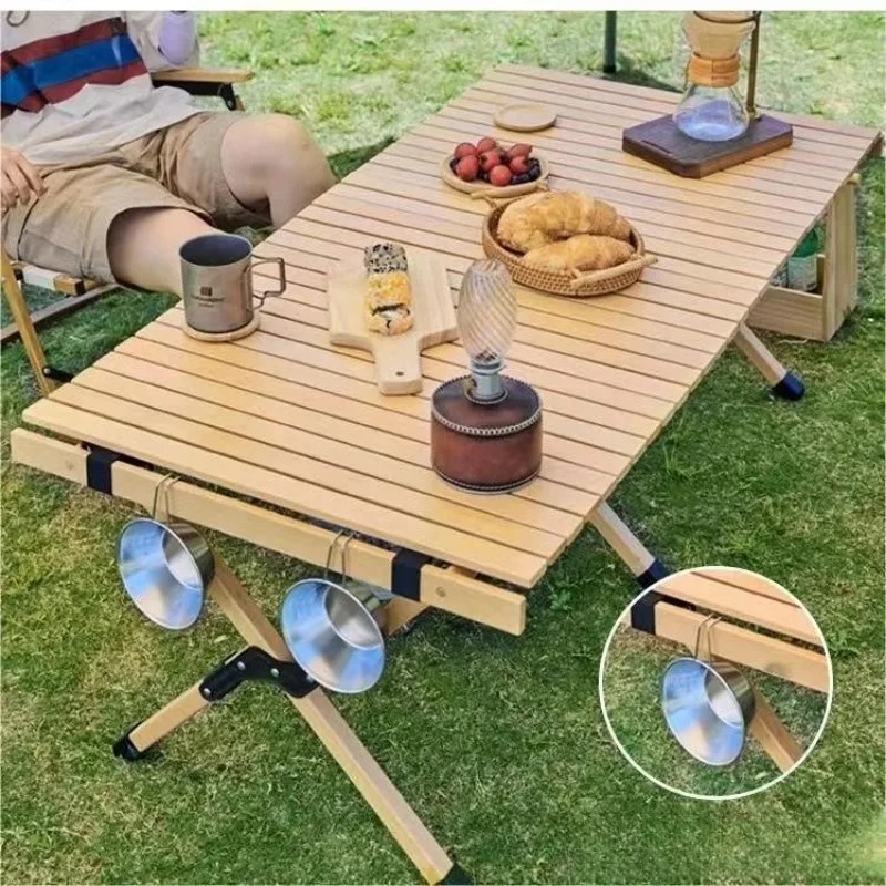 Outdoor Camping Table With Storage - Mesa de almacenamiento de rollos de