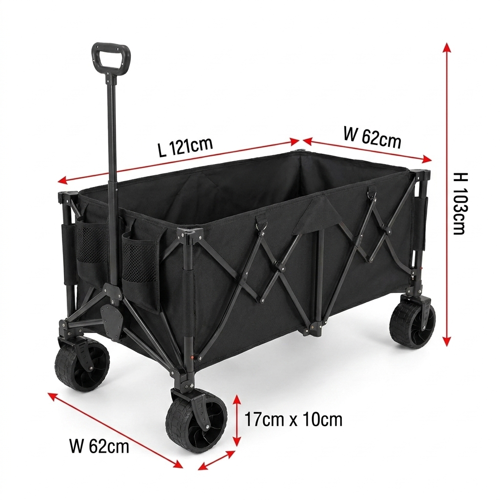 Outdoor Camping Wagon - Carrito Plegable Reforzado Personalizado con Capacidad