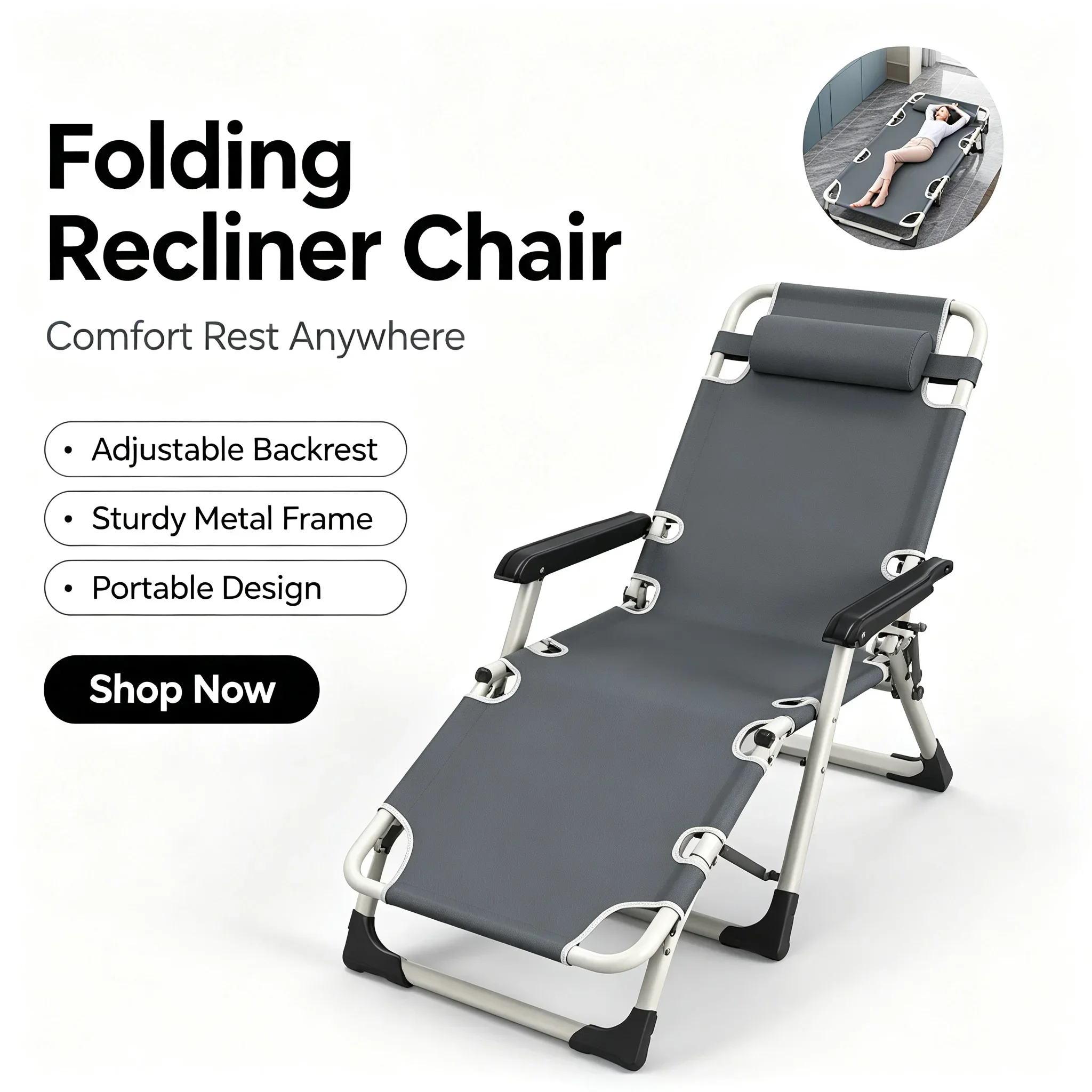 Silla Plegable Reclinable de D - Outdoor Camping Lounge Chairs reseña y precio