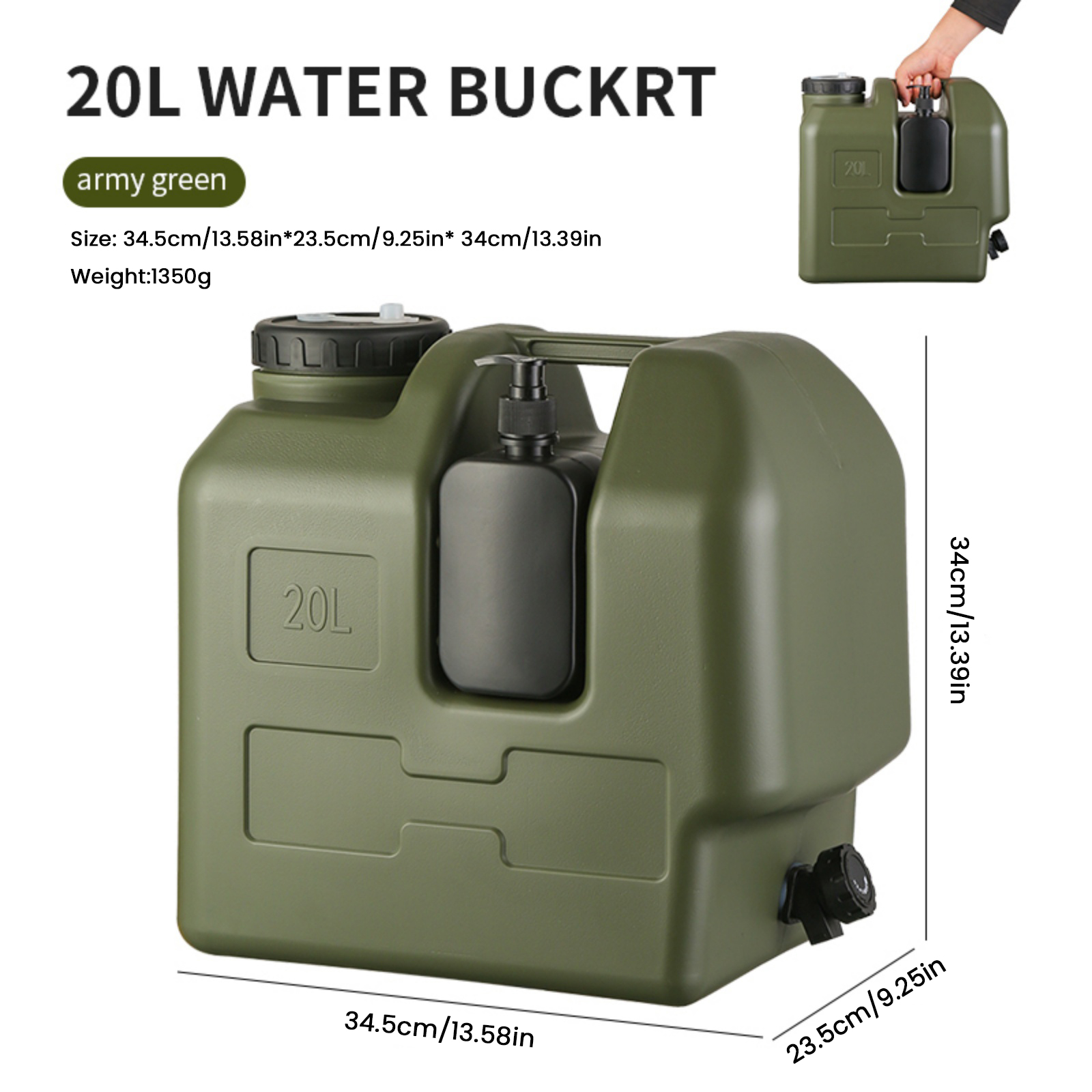 Jarra de agua portátil para ac - Outdoor Camping Water Jug reseña y precio