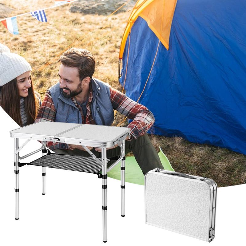 Mesa de Camping plegable para  - Outdoor Camping Table With Storage reseña y precio