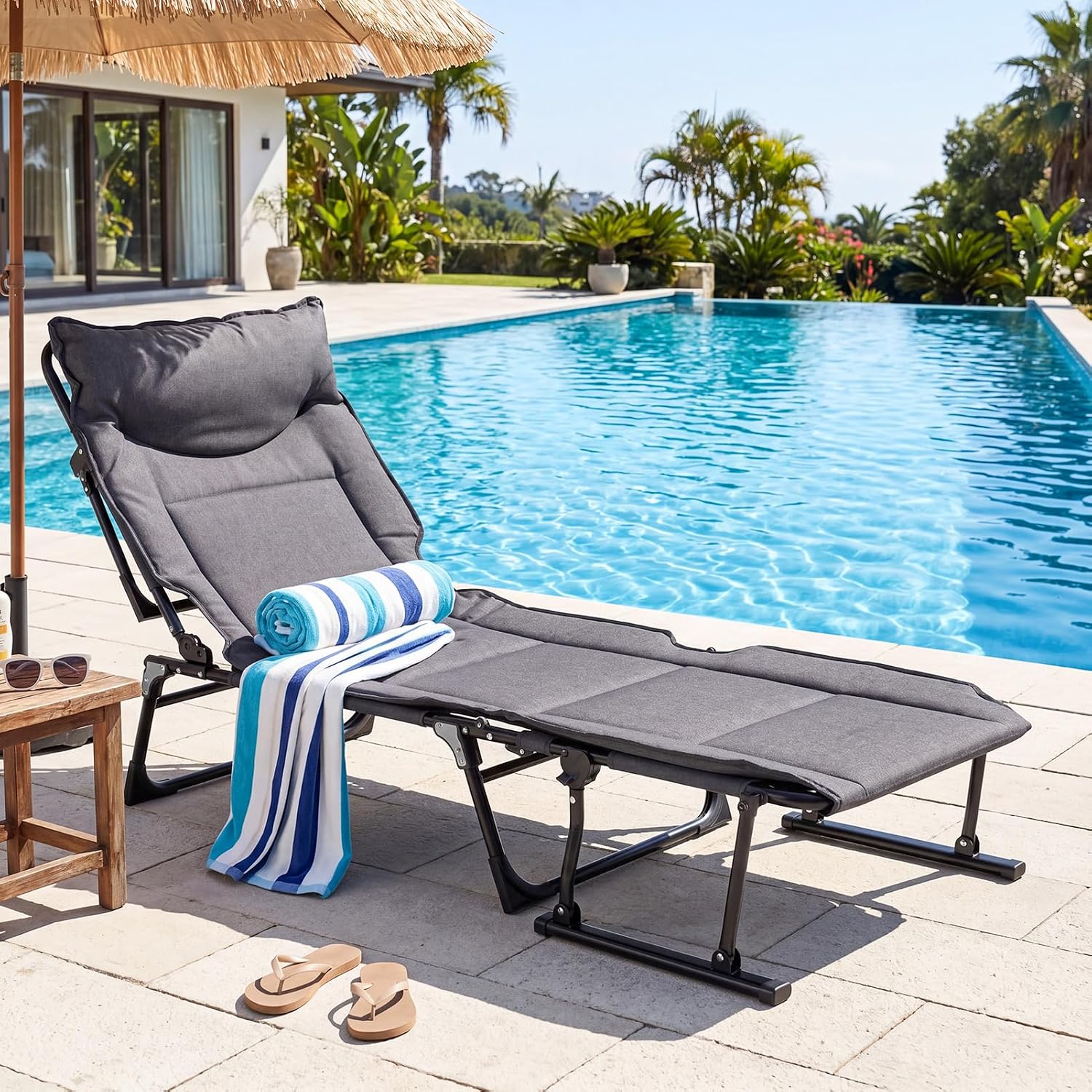 Juego de 2 sillas plegables pa - Outdoor Camping Lounge Chairs reseña y precio