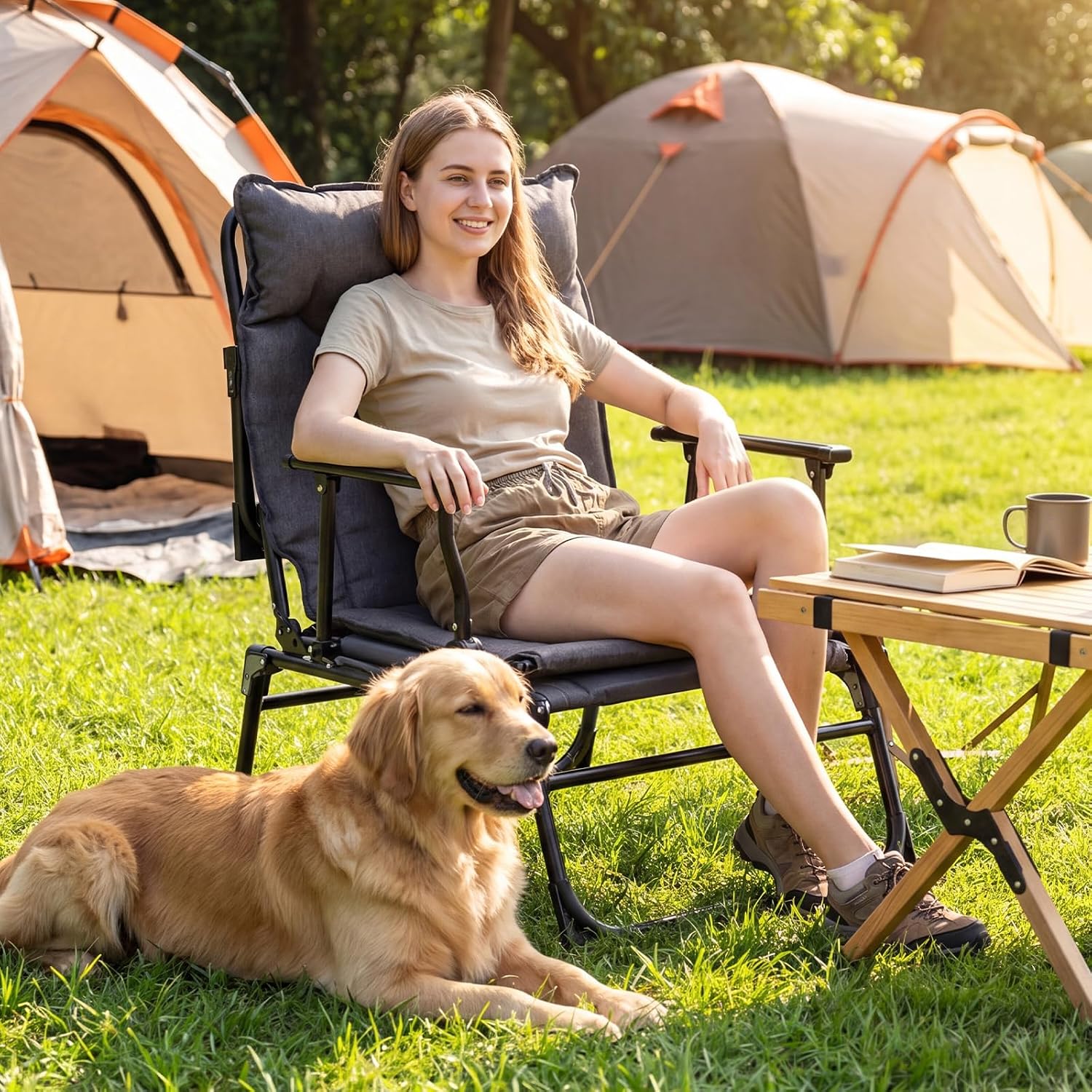Juego de 2 sillas plegables pa - Outdoor Camping Lounge Chairs reseña y precio