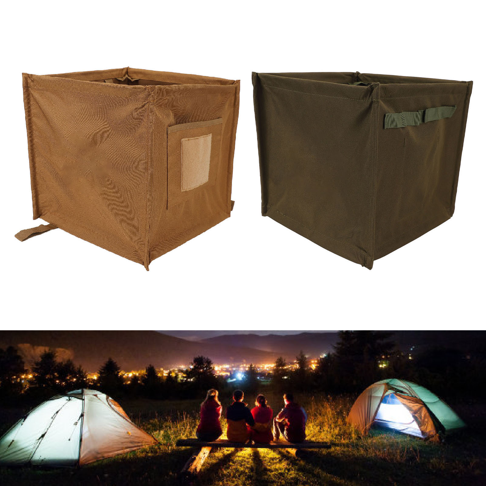 Bote de basura plegable para e - Outdoor Camping Bin reseña y precio