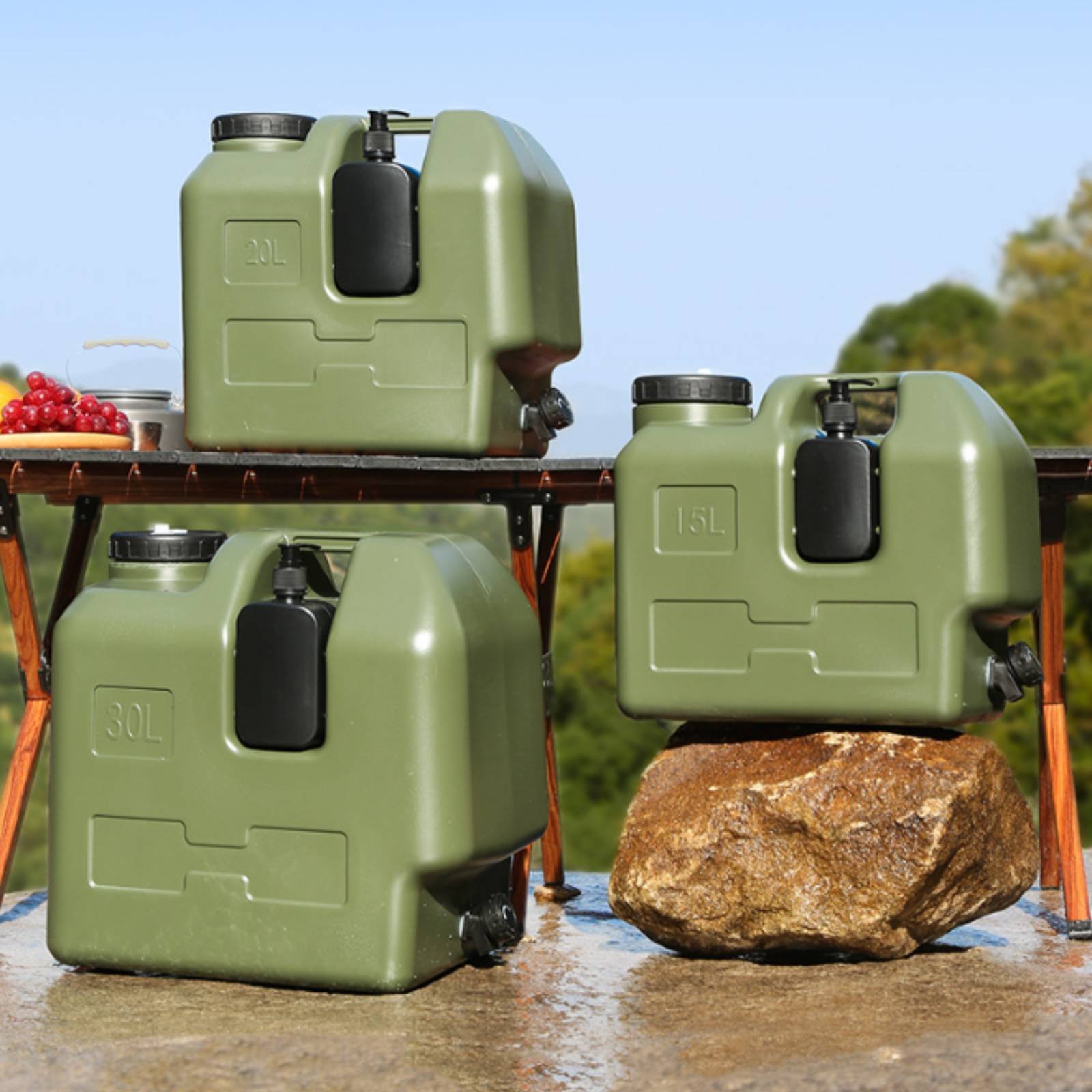 Contenedor de agua con grifo,  - Outdoor Camping Water Jug reseña y precio