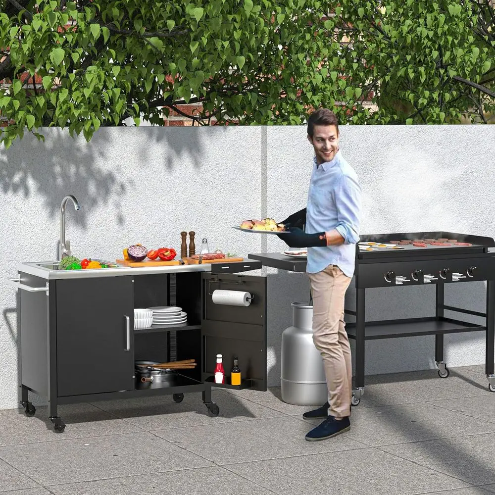 Isla de Cocina para Exteriores - Outdoor Camping Sink reseña y precio
