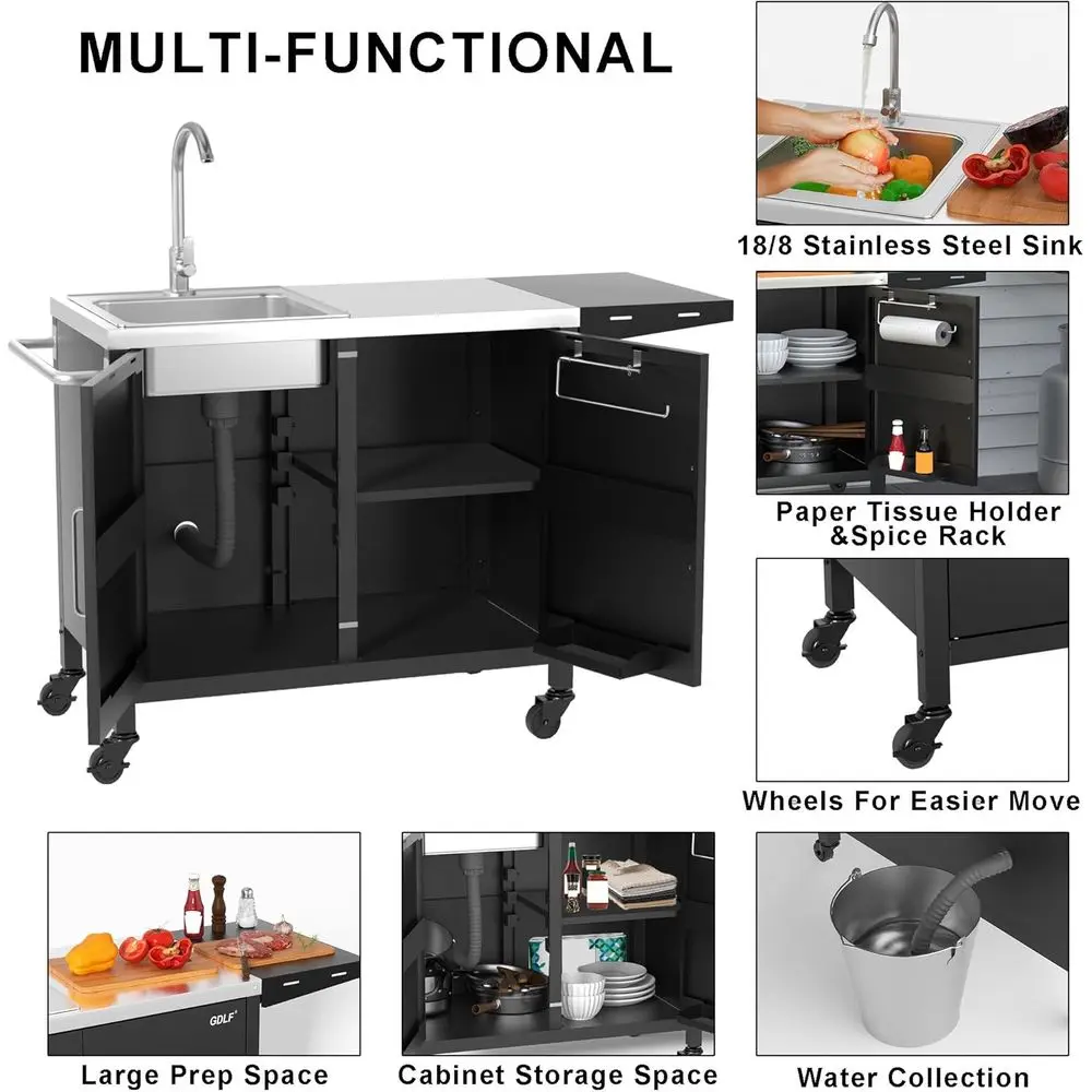 Isla de Cocina para Exteriores - Outdoor Camping Sink reseña y precio