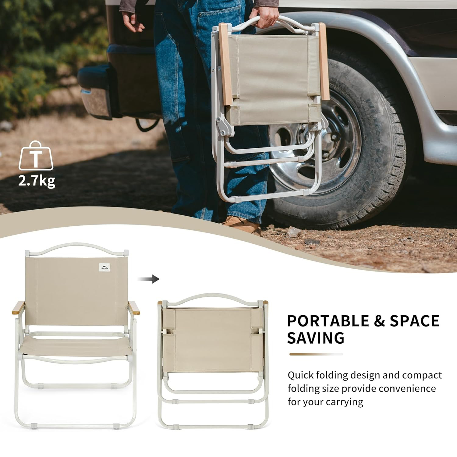 Silla de Camping Portátil Natu - Outdoor Camping Table And Chairs reseña y precio
