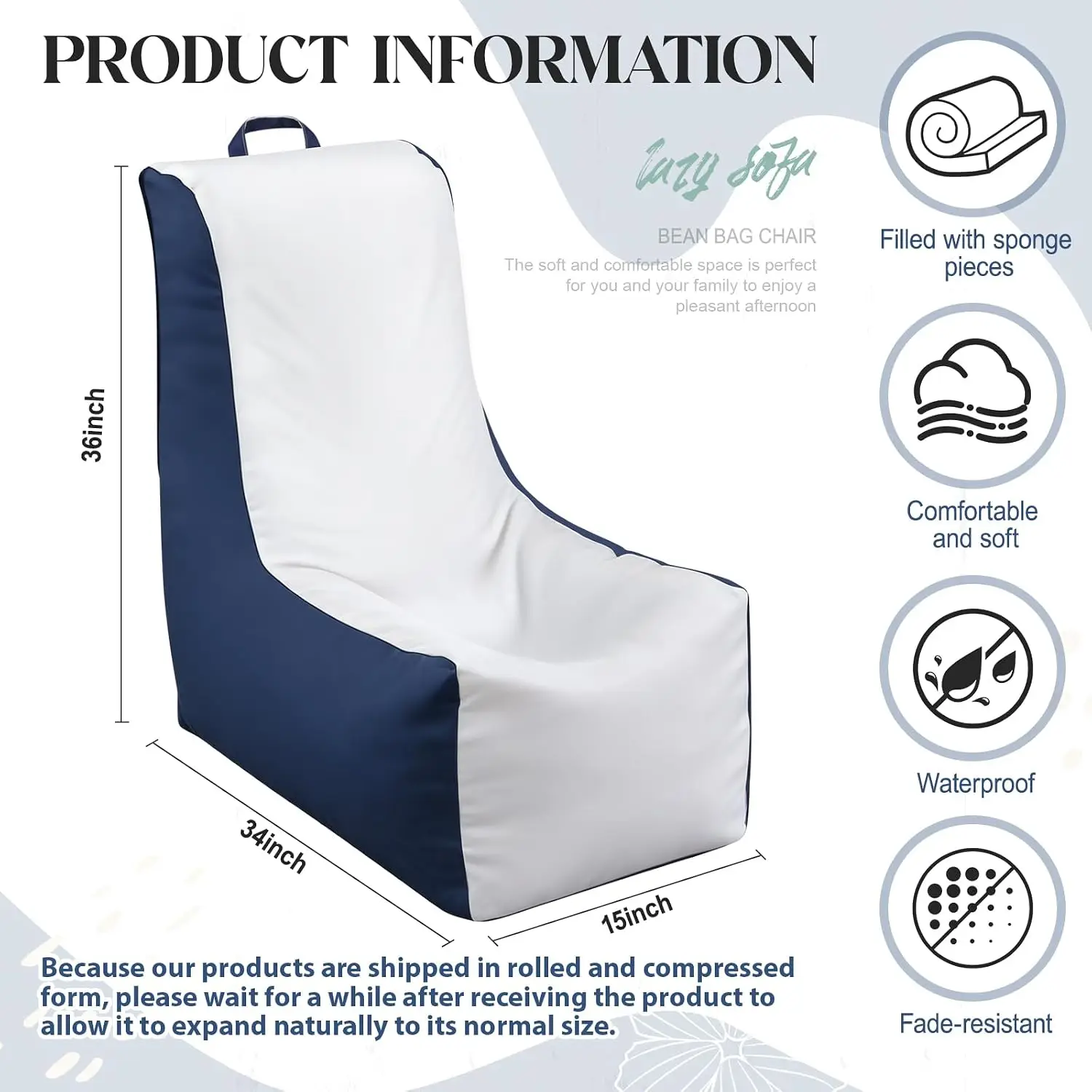 1 Silla Puff para Barco, Imper - Outdoor Camping Lounge Chairs reseña y precio