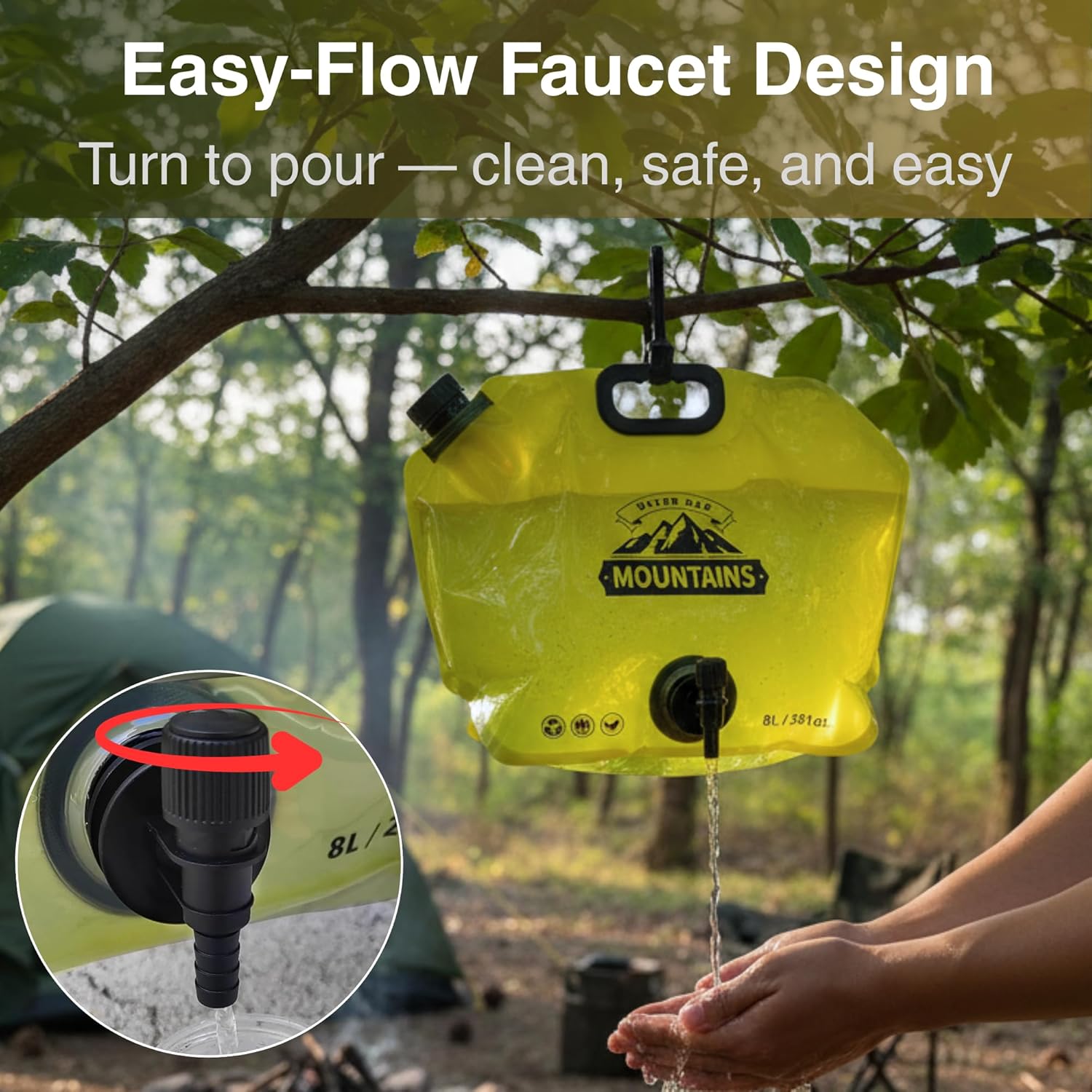 Contenedor de Agua Plegable pa - Outdoor Camping Water Jug reseña y precio