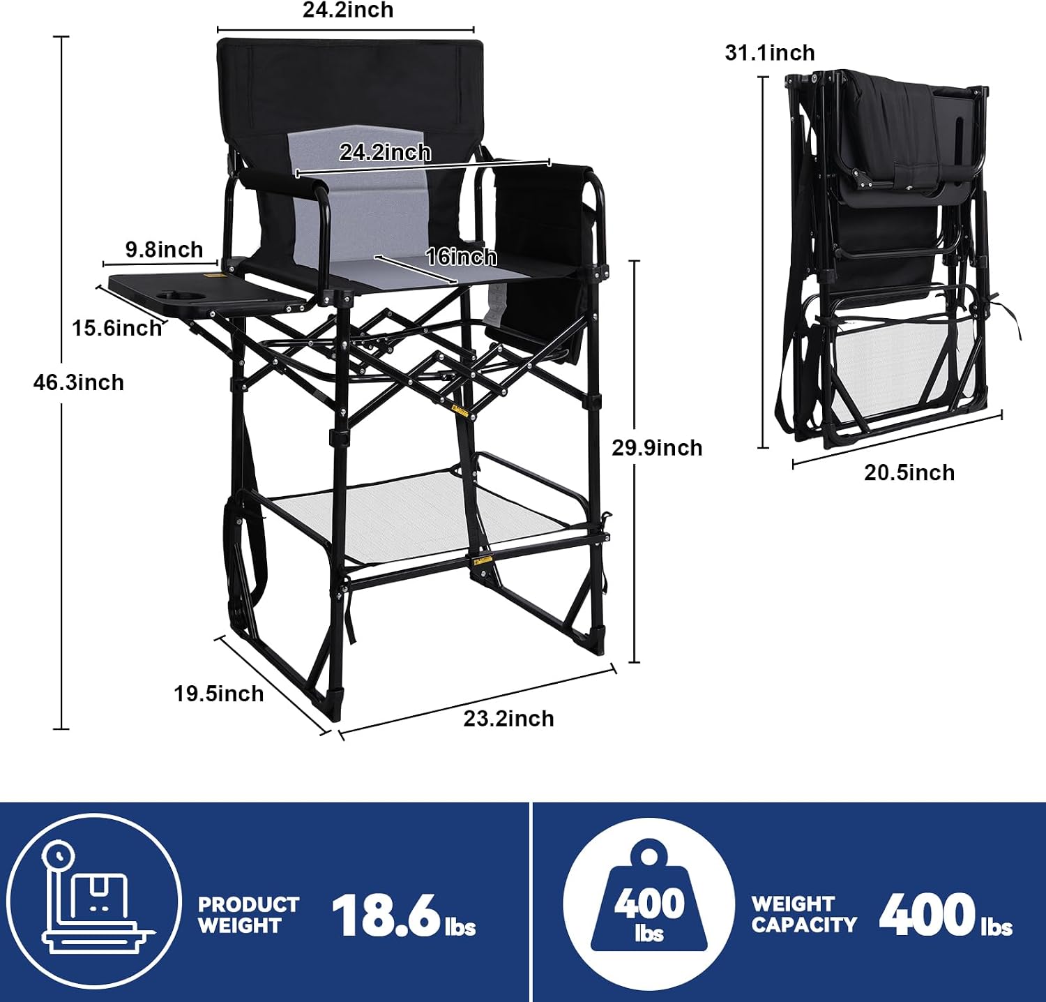 Paquete de 2 Sillas de Directo - Outdoor Camping Table With Storage reseña y precio